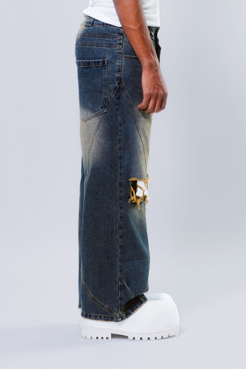 デニム・ジーパン All Seasons Parachute Vintage Washing Denim Pants Washed Gre 61NgnH-7IWL._UY350_.jpg