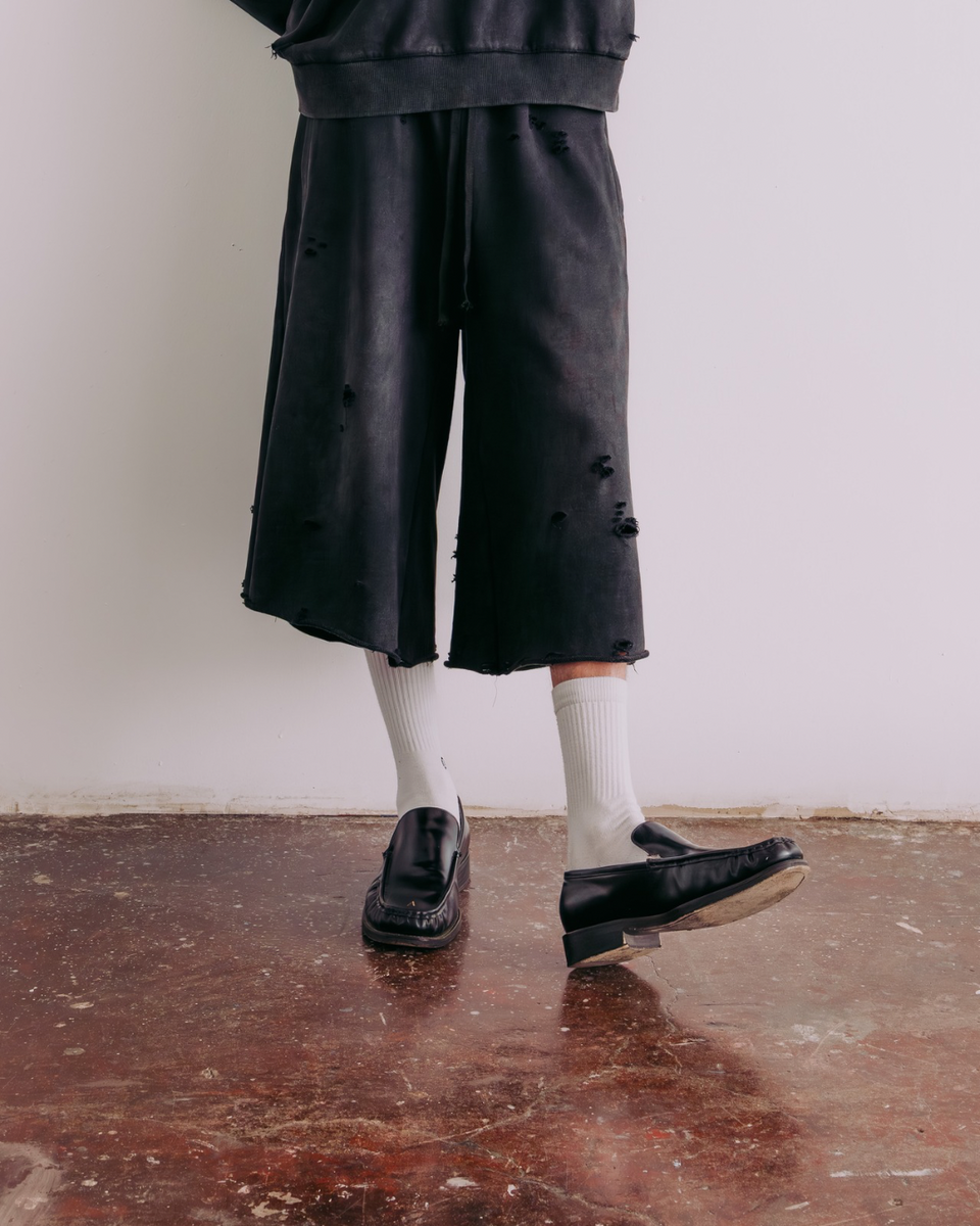 Vintage Black Sun Faded Distressed Sweat Shorts – Neaux Doubt