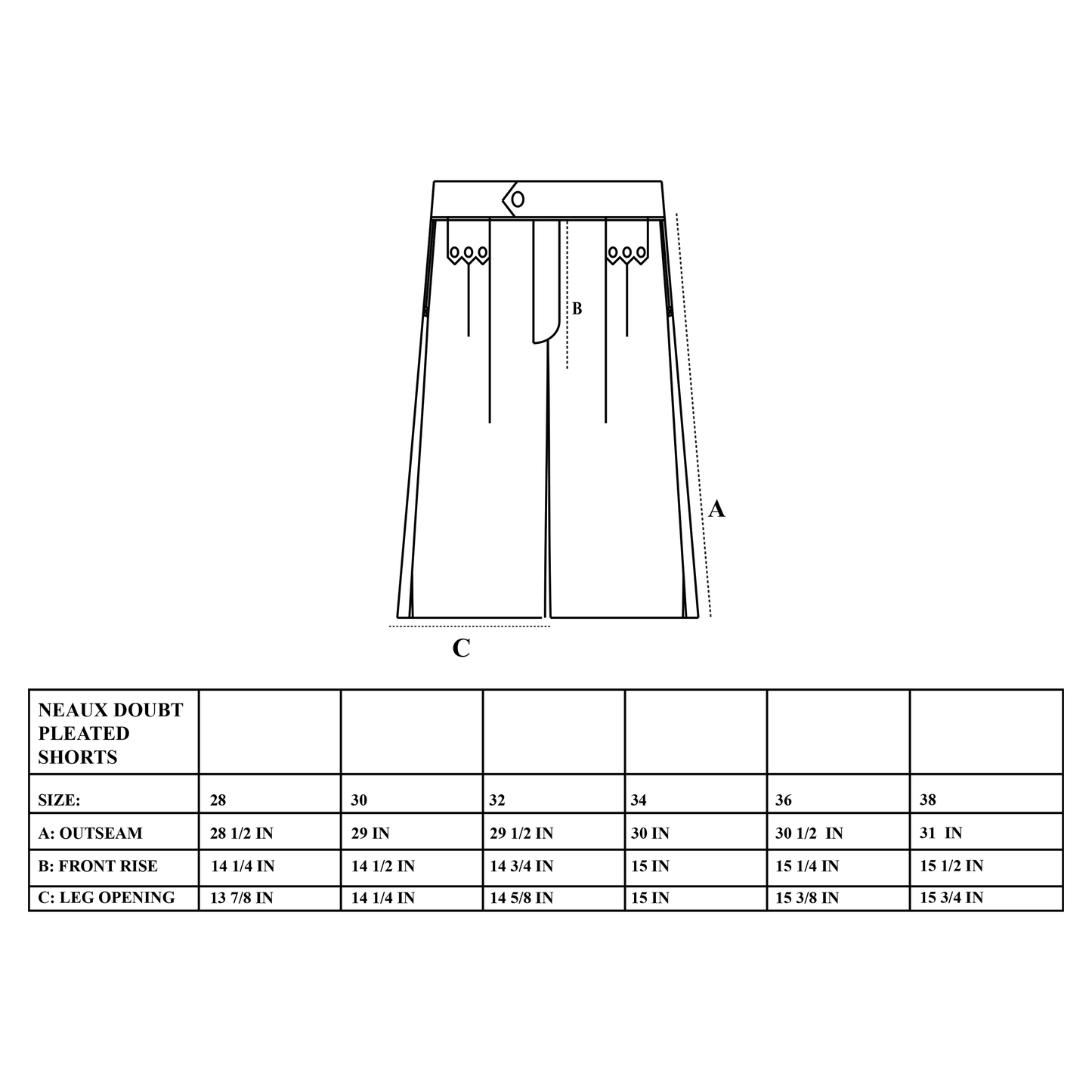 Western Arc Pleated Shorts