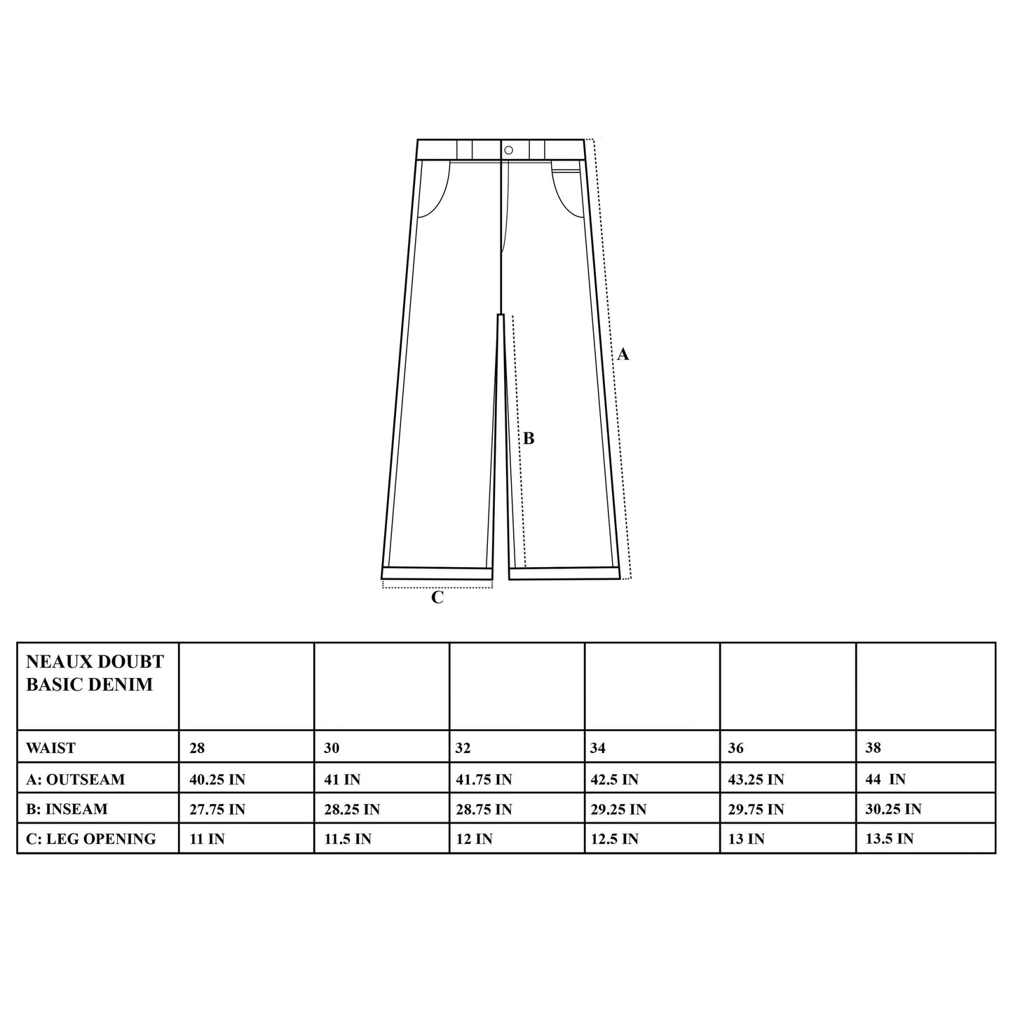 Blue Wash "Indigo Dyed" Denim Pants