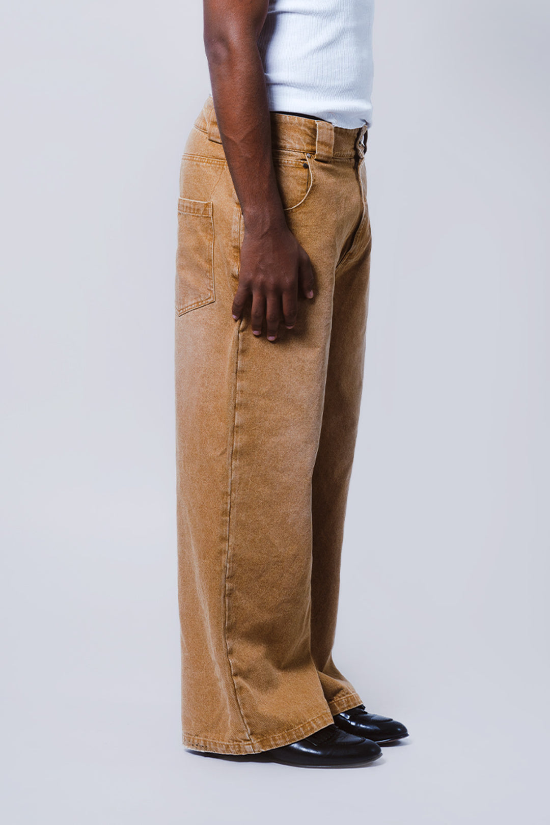 【Anyone more】Roche Brown Washed Wide Denim Pants Roi Denim Pants - Washed Sand | Les Deux