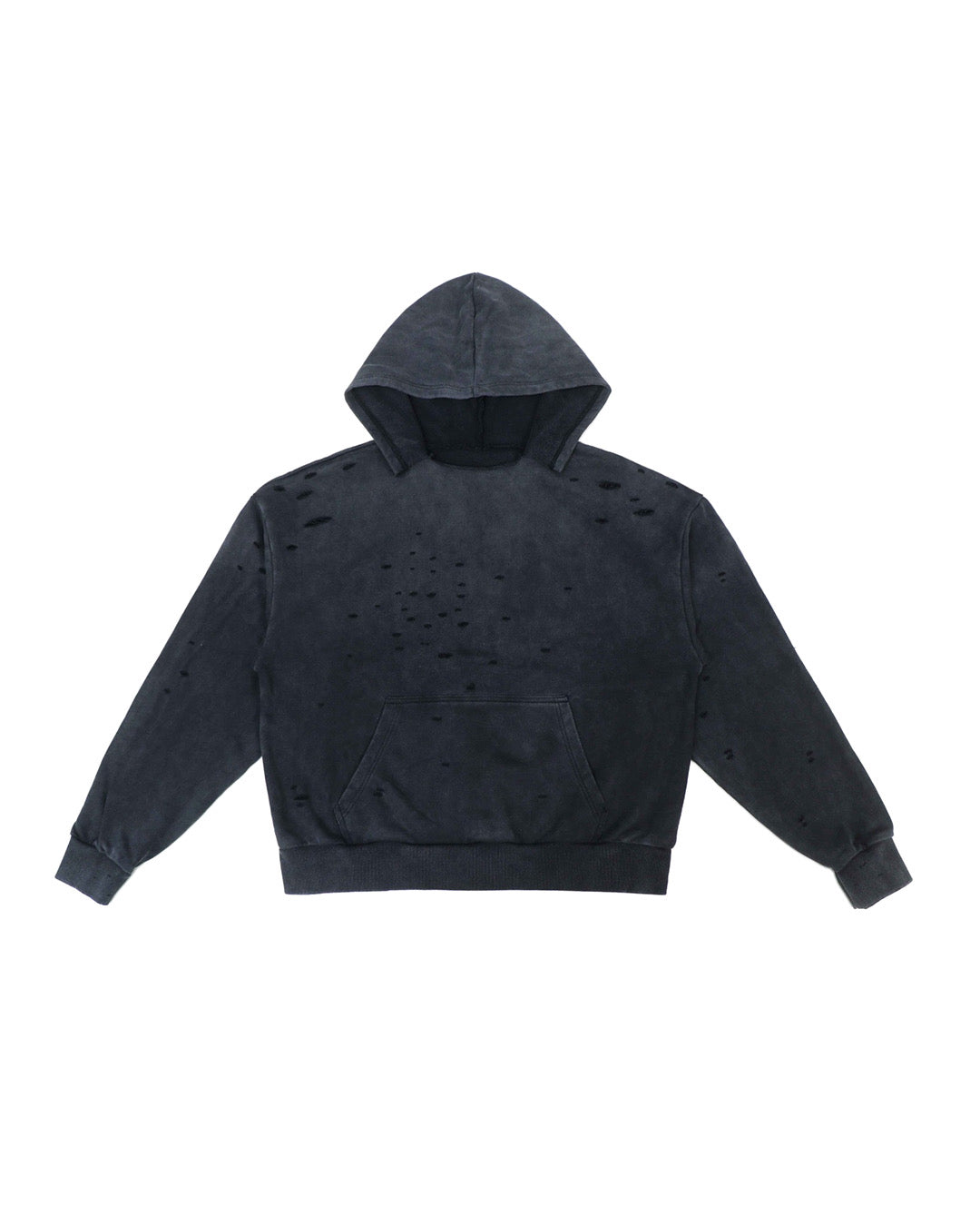 Vintage Black Sun Faded Distressed Hoodie