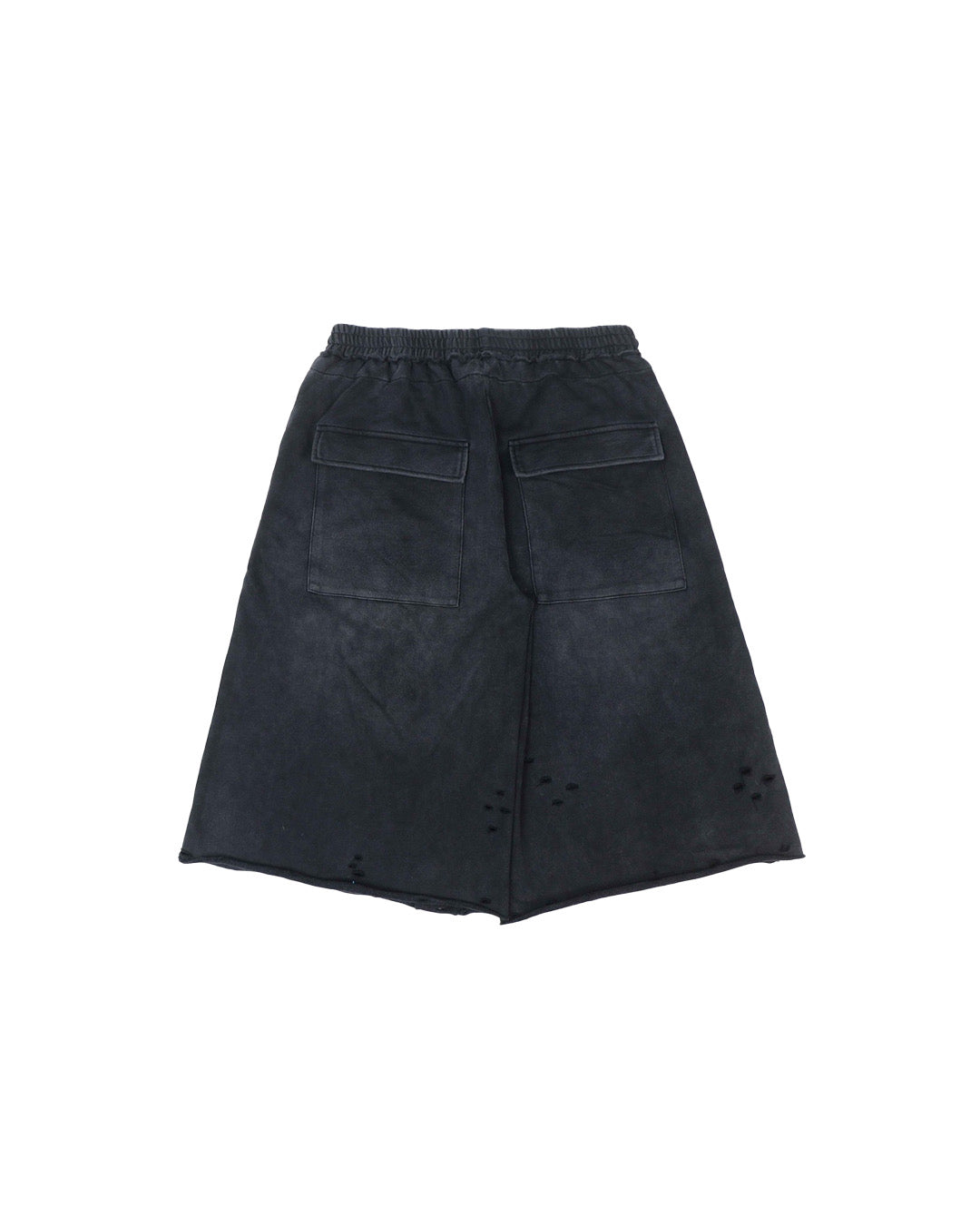 Vintage Black Sun Faded Distressed Sweat Shorts