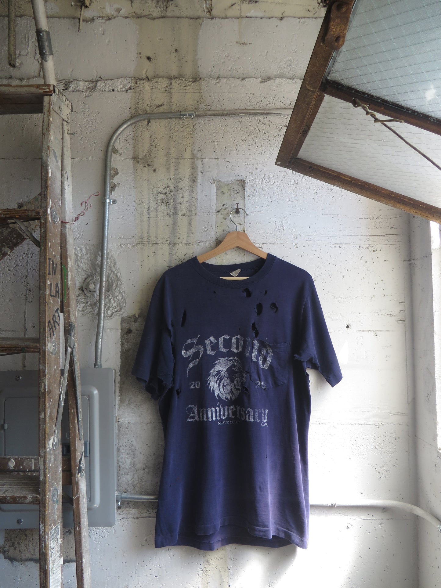 Second Anniversary Trashed Single Stitch Tee