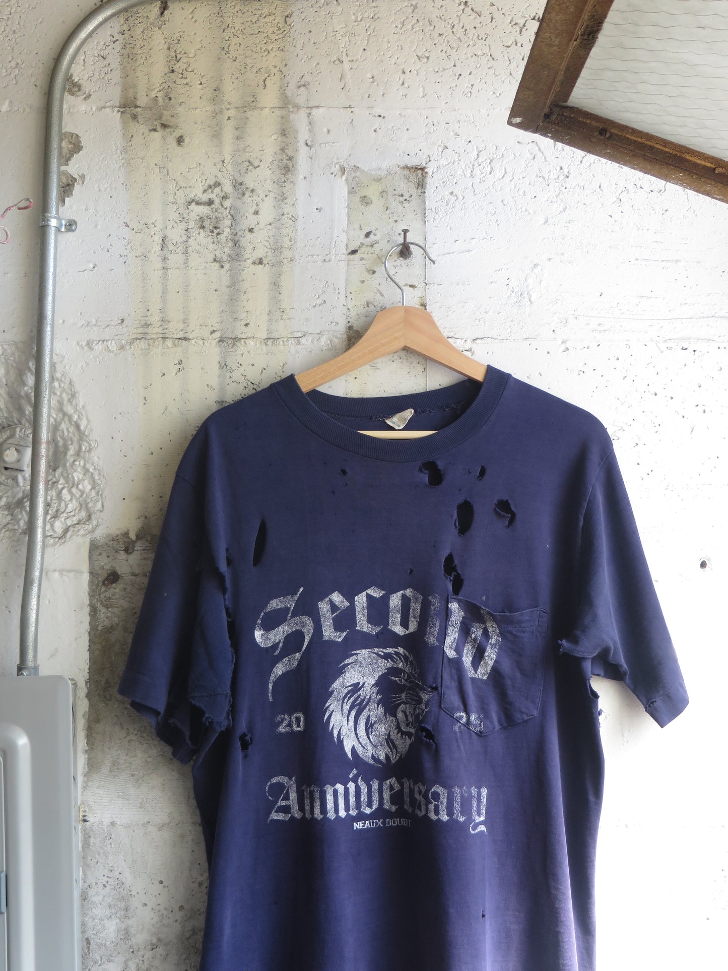 Second Anniversary Trashed Single Stitch Tee