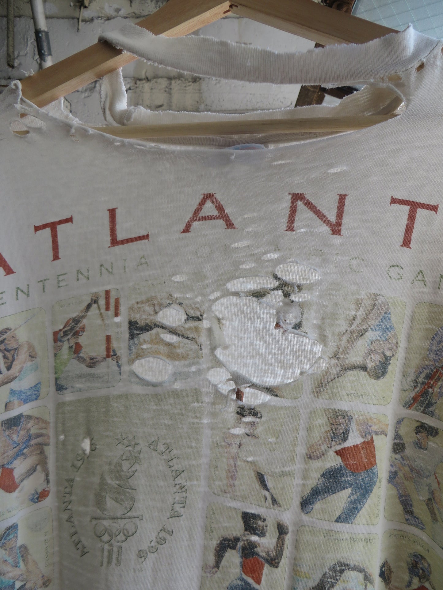 Olympic Atlanta Trashed Single Stitch Tee