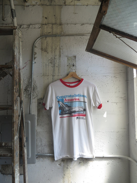 90's Congratulations America Single Stitch Ringer Tee