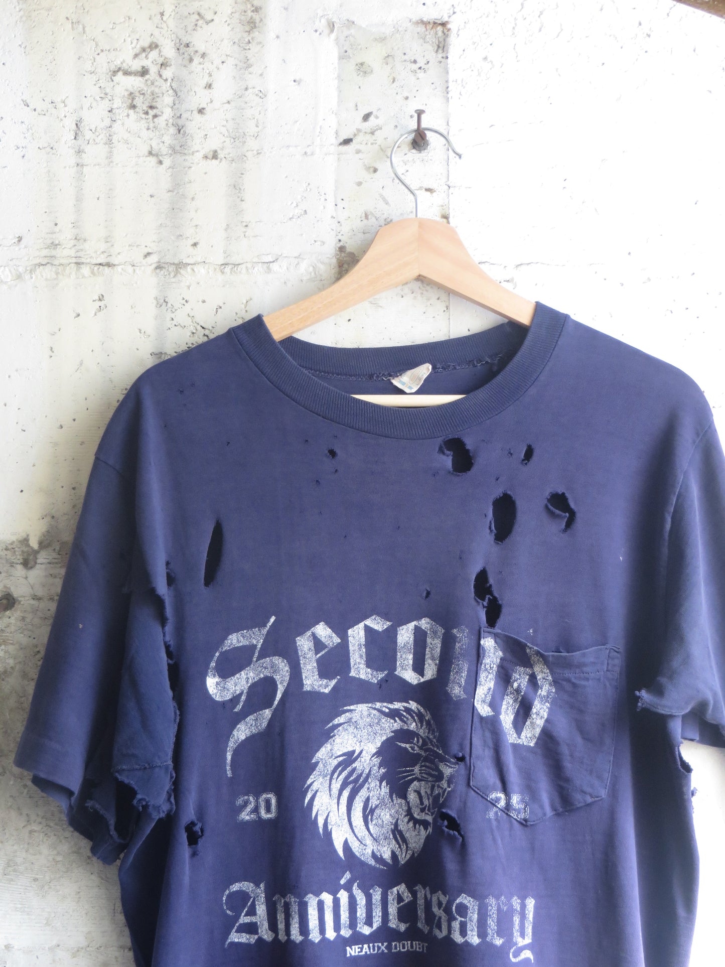 Second Anniversary Trashed Single Stitch Tee