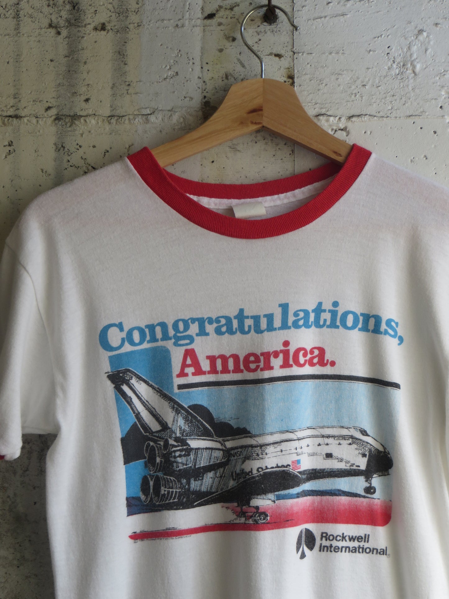 90's Congratulations America Single Stitch Ringer Tee