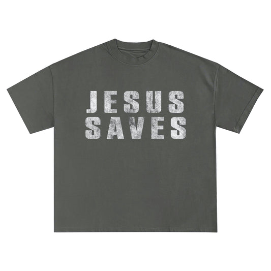 Jesus Saves "Grey" Tee