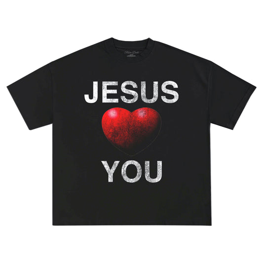 Jesus Loves You "Red" Jet Black Tee