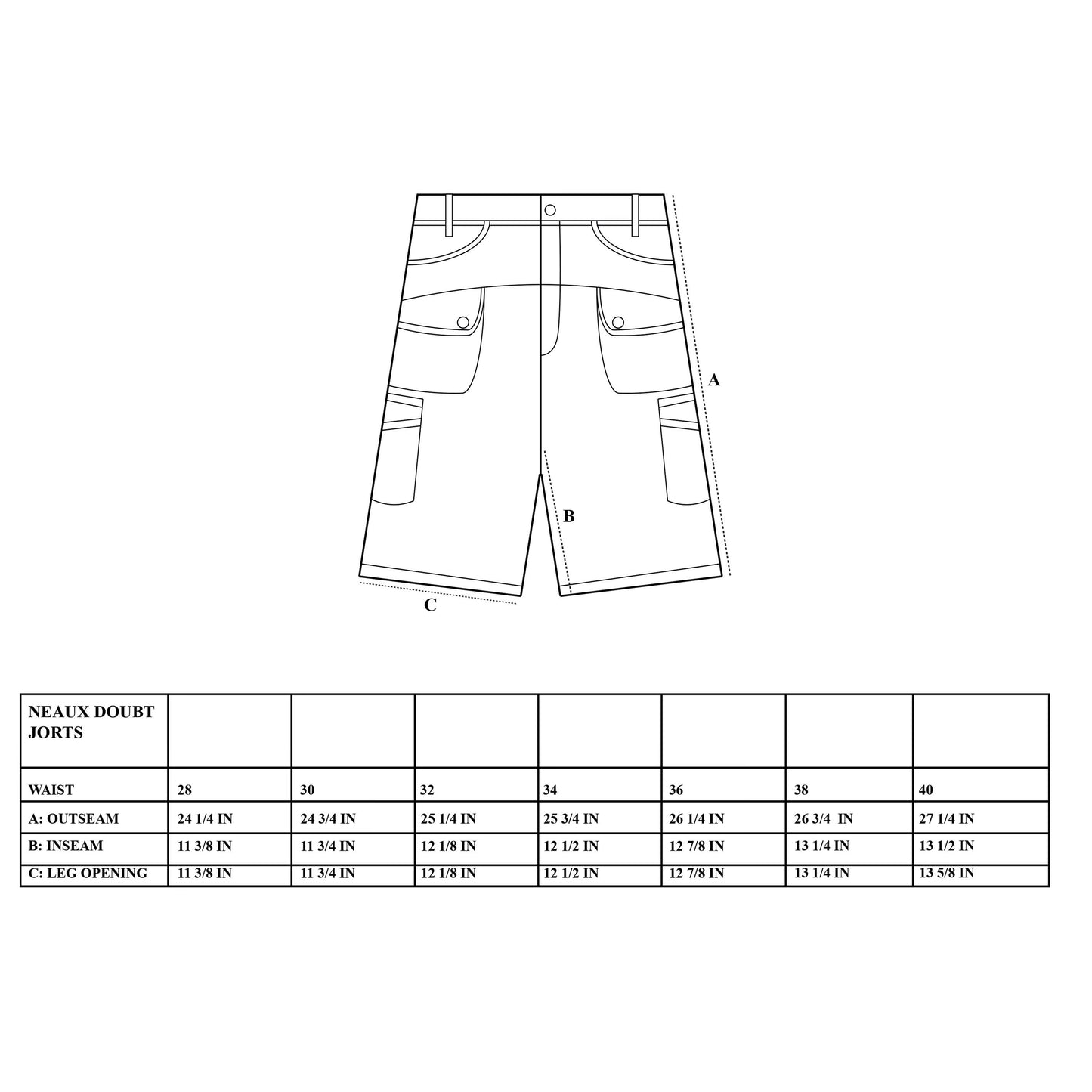 Multi-Pocket Denim Short Black