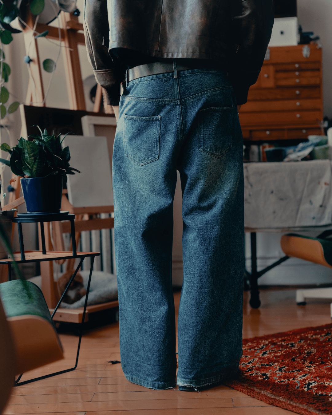 Blue Wash "Indigo Dyed" Denim Pants