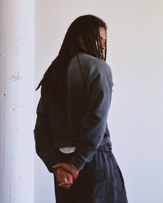 Vintage Black Sun Faded Raglan Crewneck