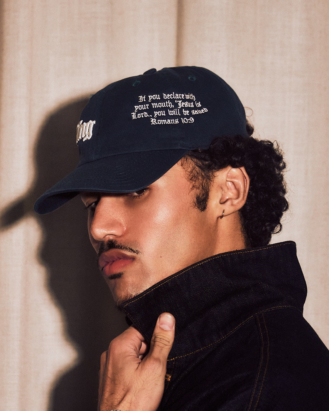 Jesus is King Green Sun Faded Dad Hat