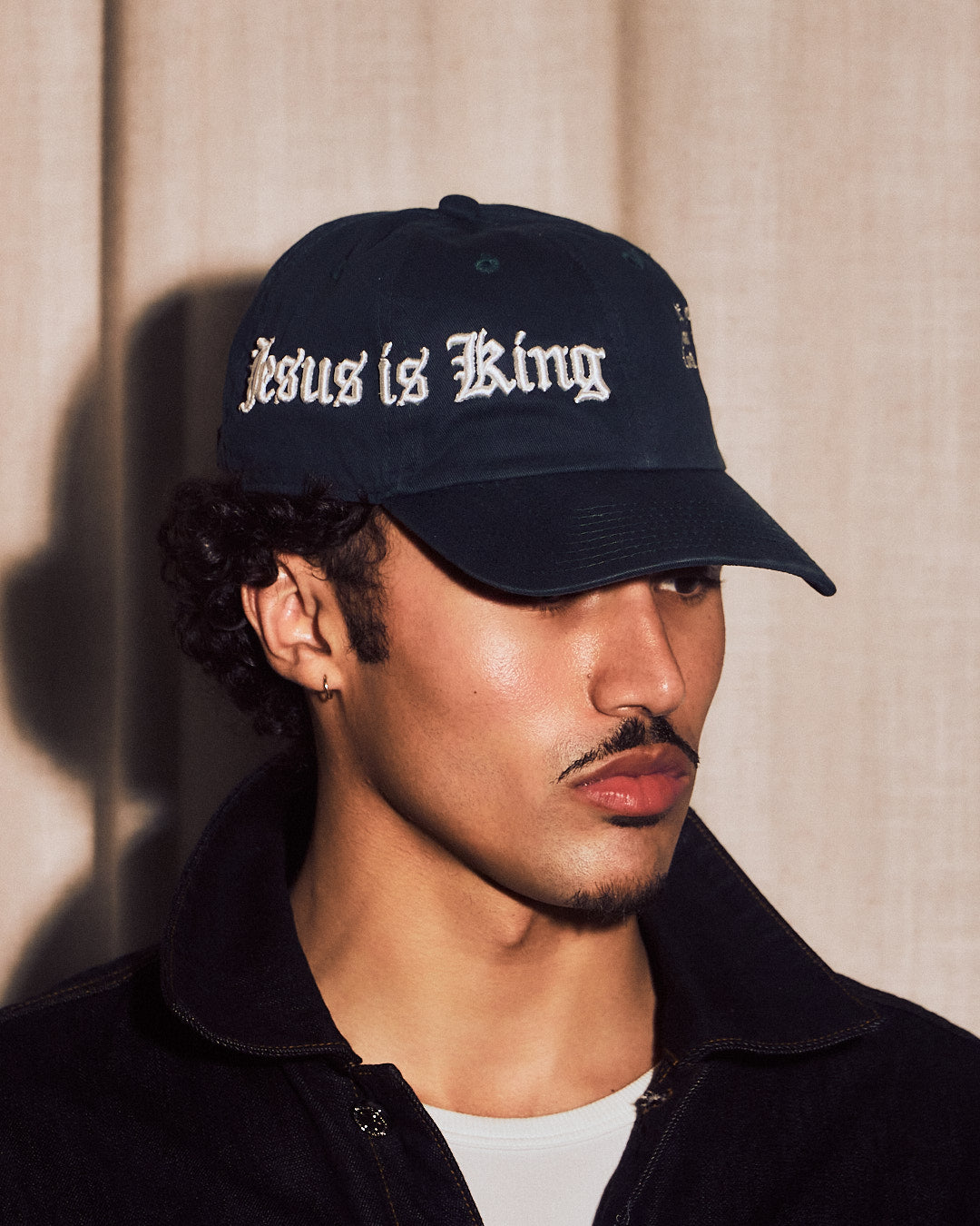 Jesus is King Green Sun Faded Dad Hat