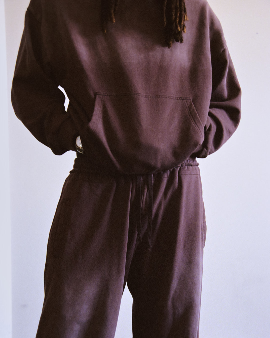 Brown Sun Faded Sweat Pants