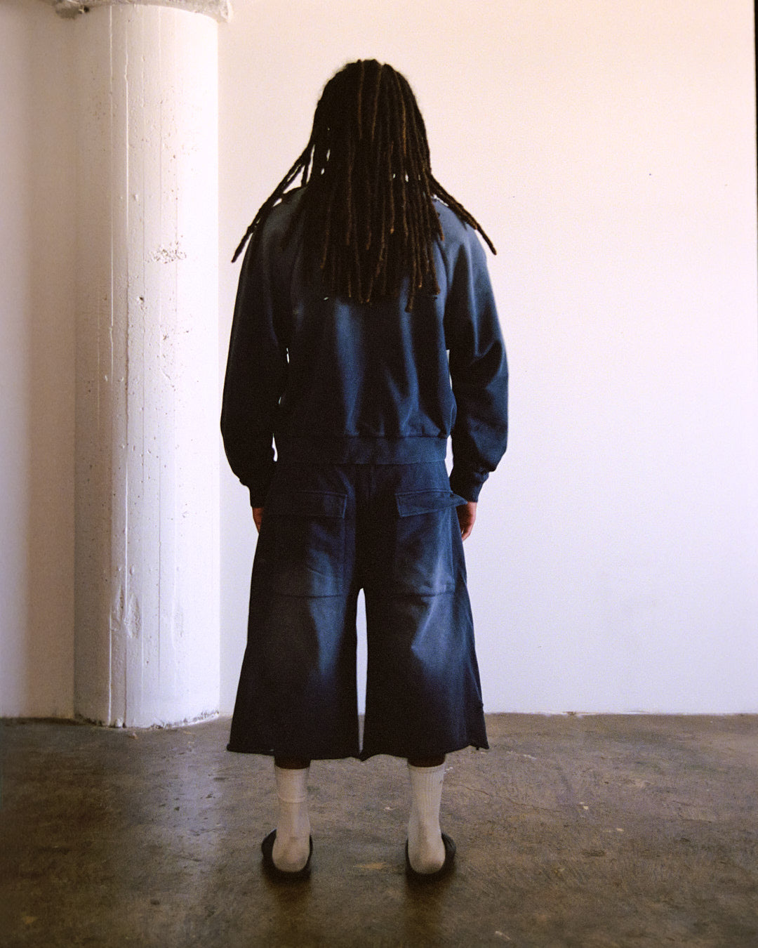 Vintage Black Sun Faded Sweat Shorts