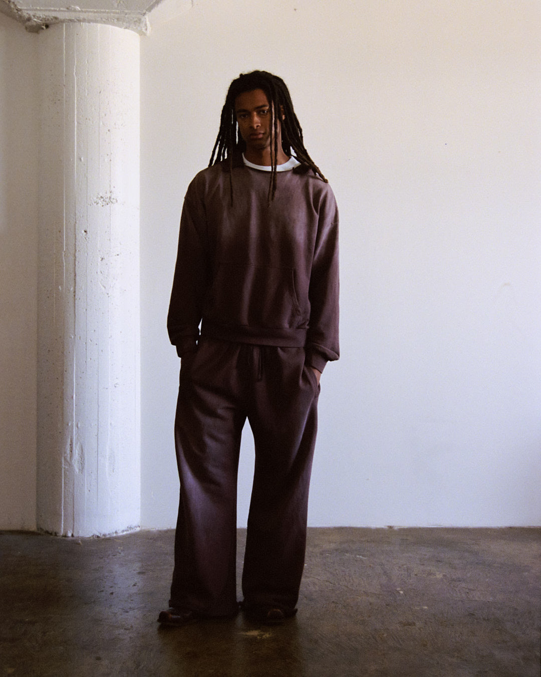 Brown Sun Faded Sweat Pants