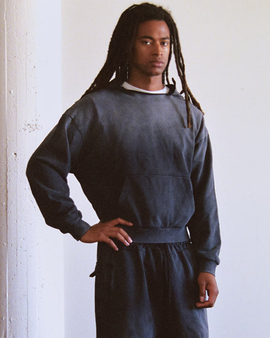 Vintage Black Sun Faded Hoodie