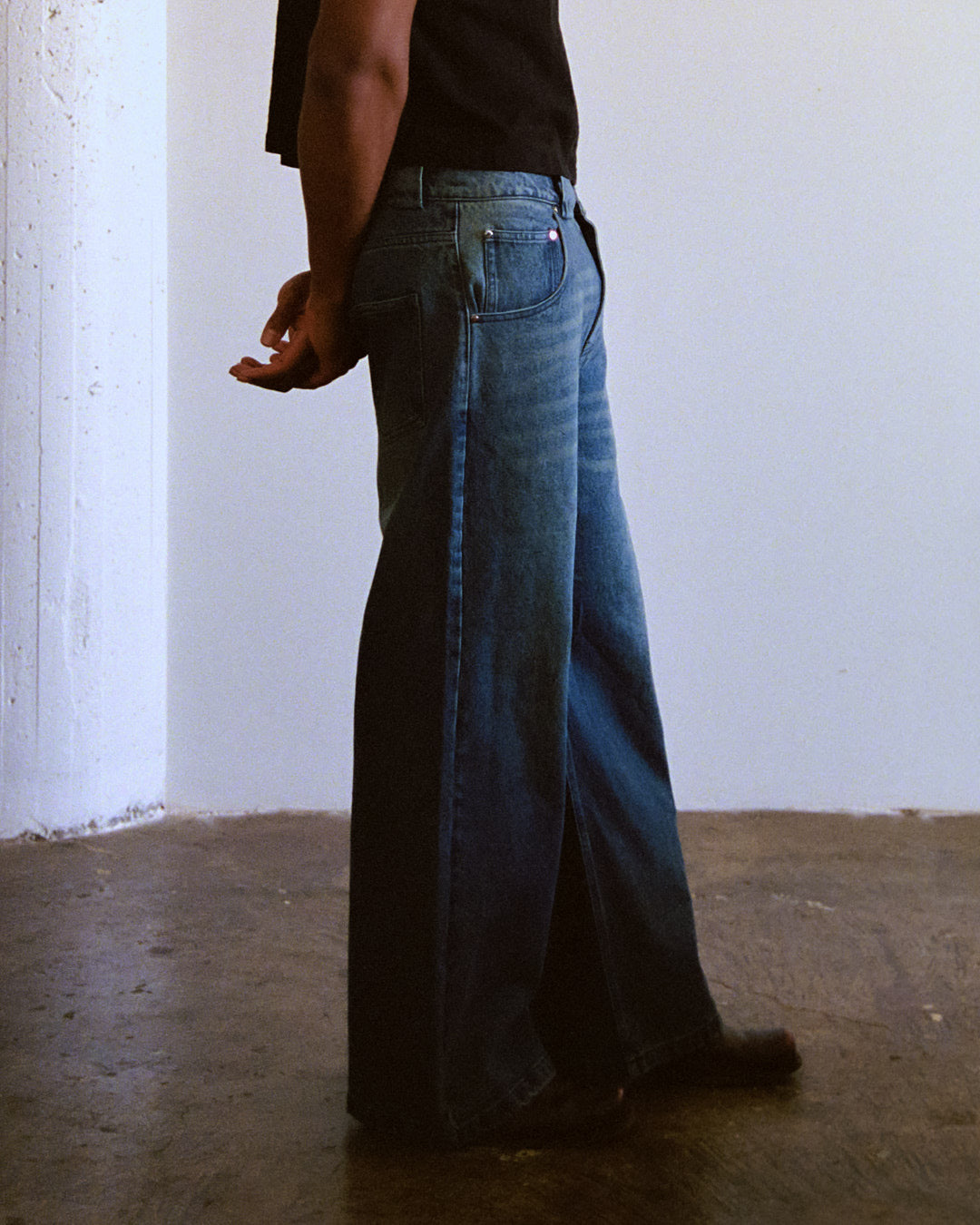 Blue Wash "Indigo Dyed" Denim Pants
