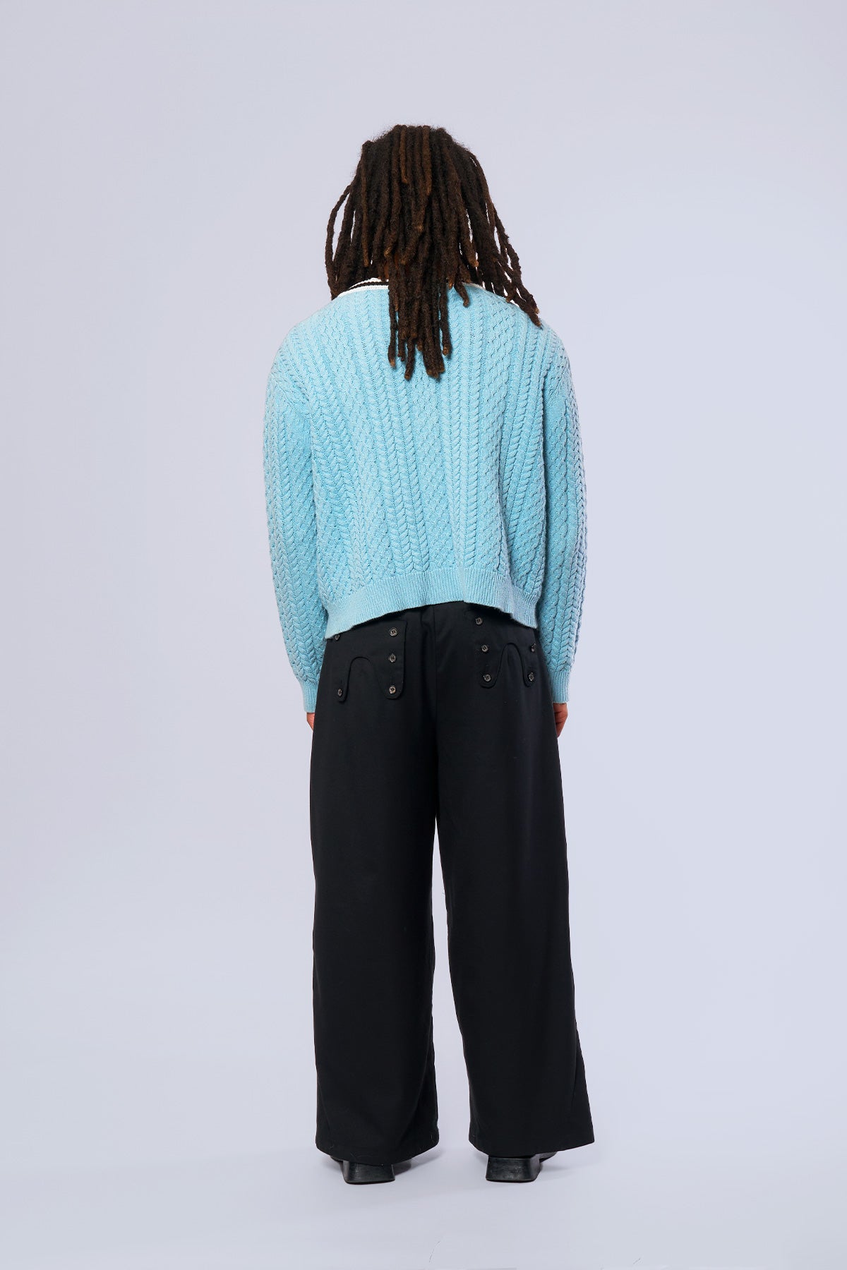 Cable Knit Cardigan Baby Blue
