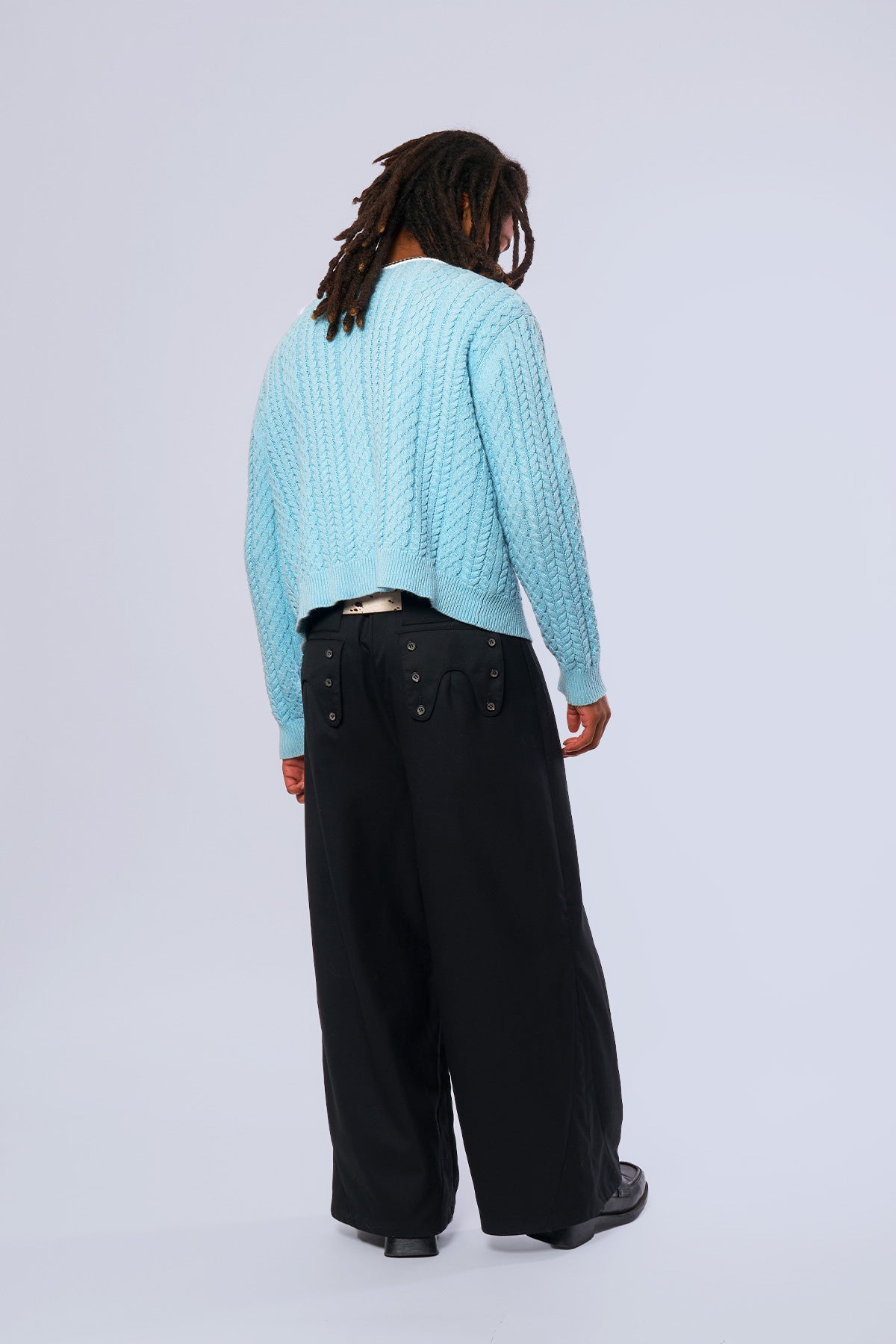 Cable Knit Cardigan Baby Blue