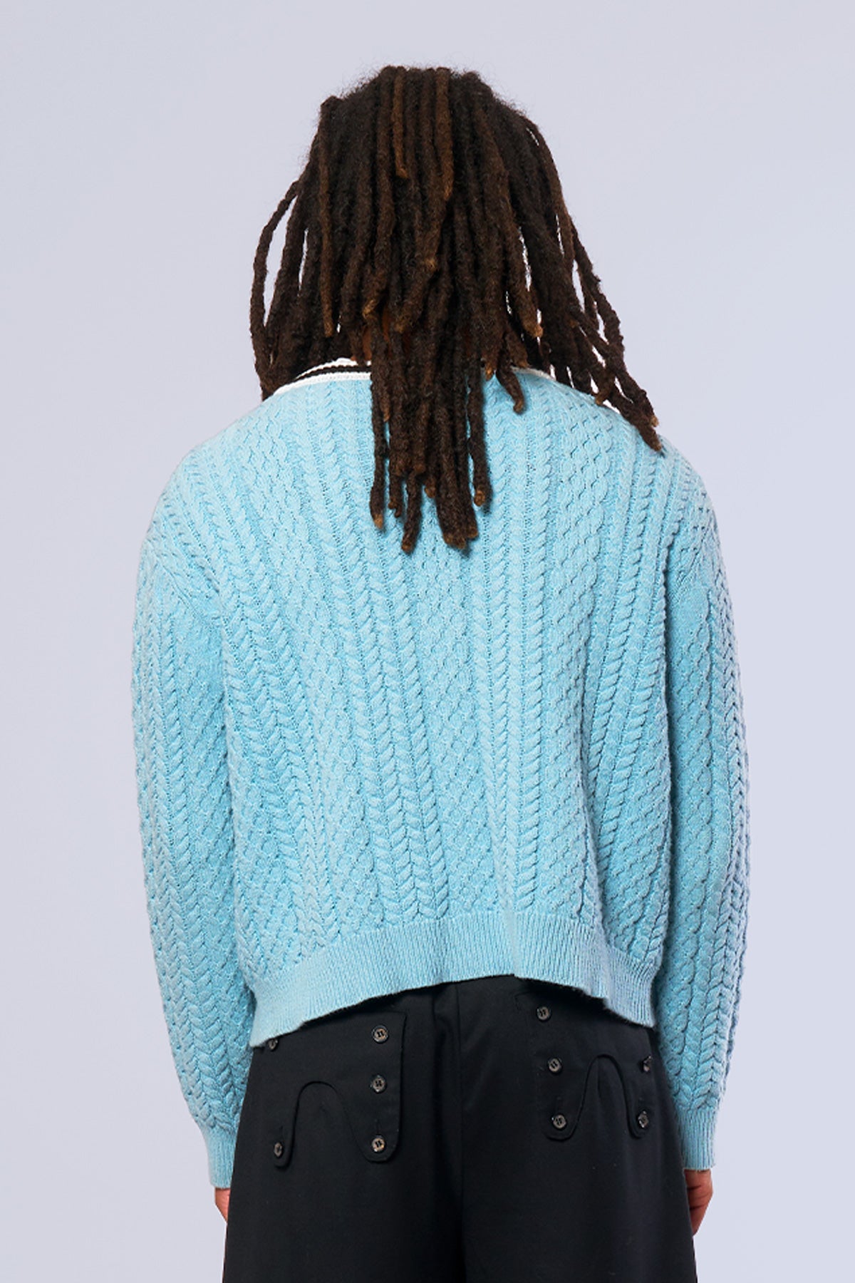 Cable Knit Cardigan Baby Blue