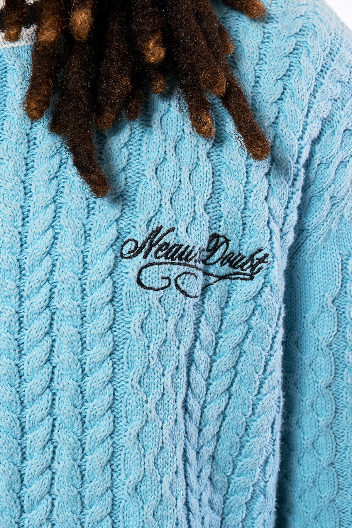 Cable Knit Cardigan Baby Blue