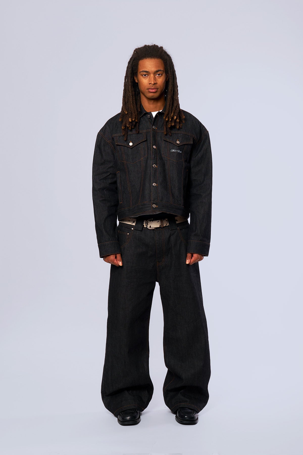Raw Japanese Denim Jacket Black V1