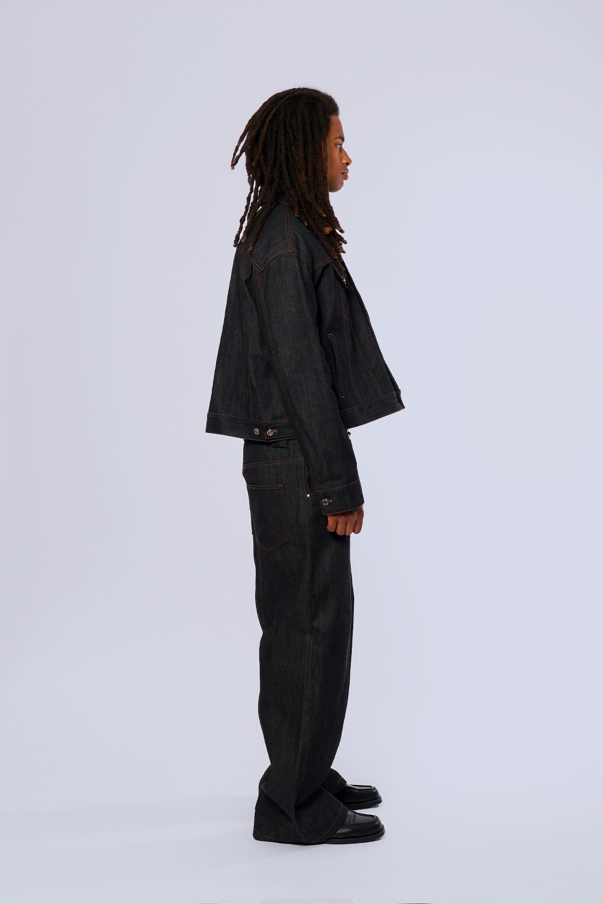 Raw Japanese Denim Jacket Black V1