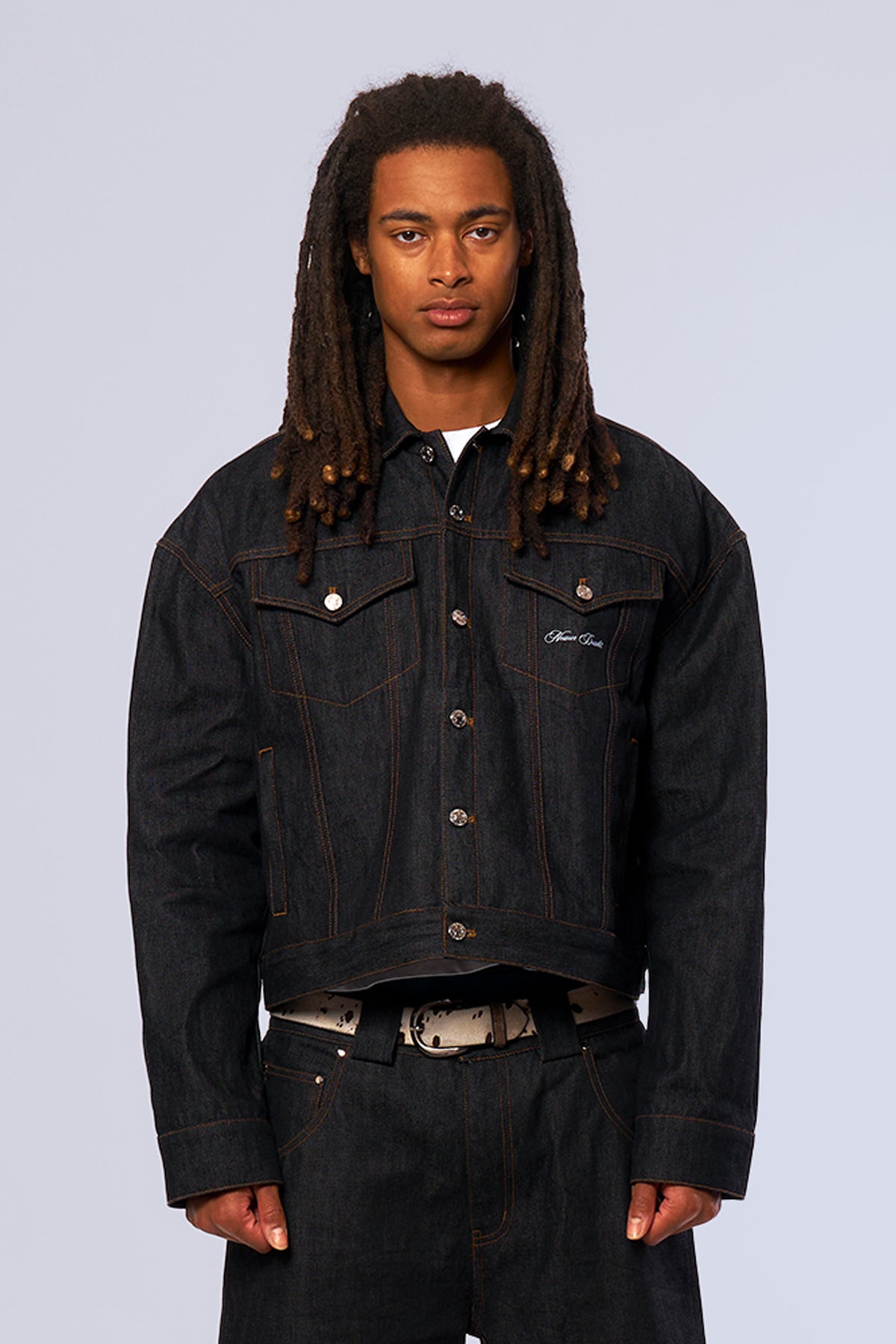 Raw Japanese Denim Jacket Black V1