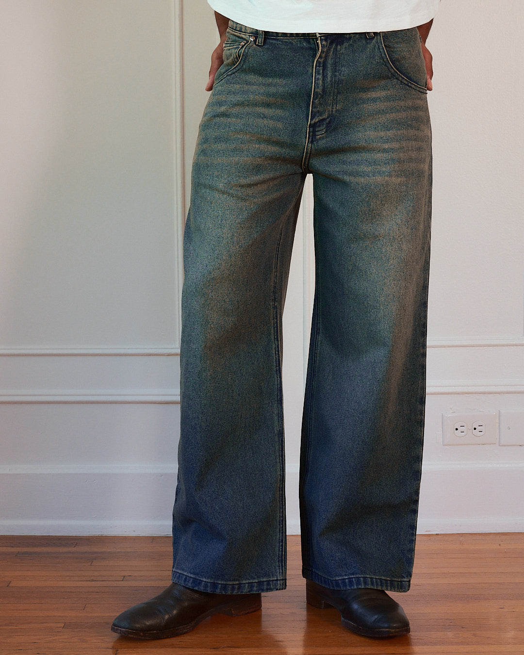 Blue Wash "Indigo Dyed" Denim Pants