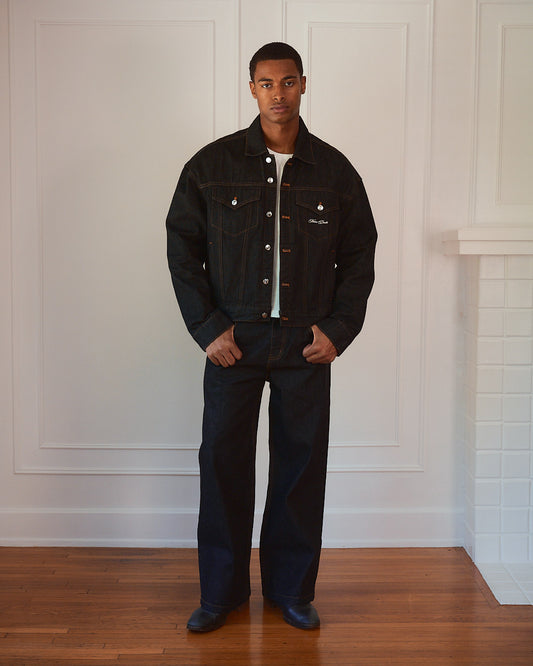 Raw Japanese Denim Jacket Black V1