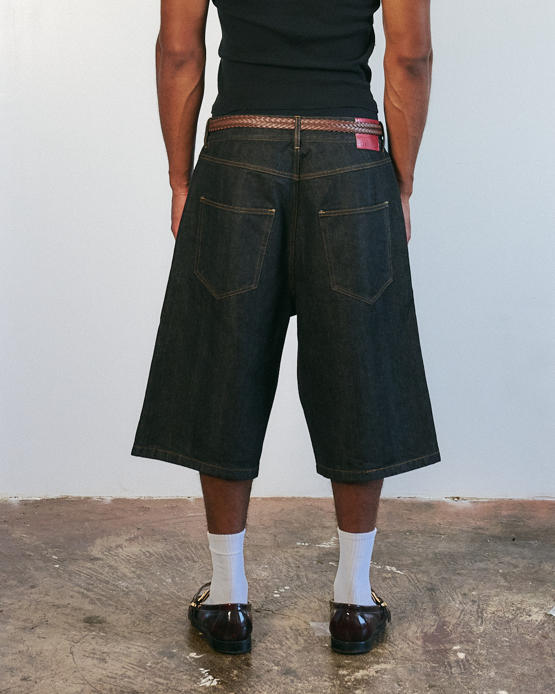 V2 Raw Selvdege Japanese Denim Shorts in Black