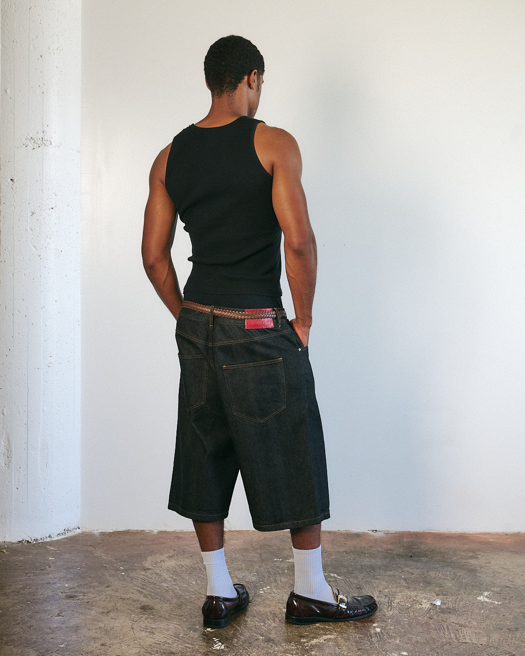V2 Raw Selvdege Japanese Denim Shorts in Black