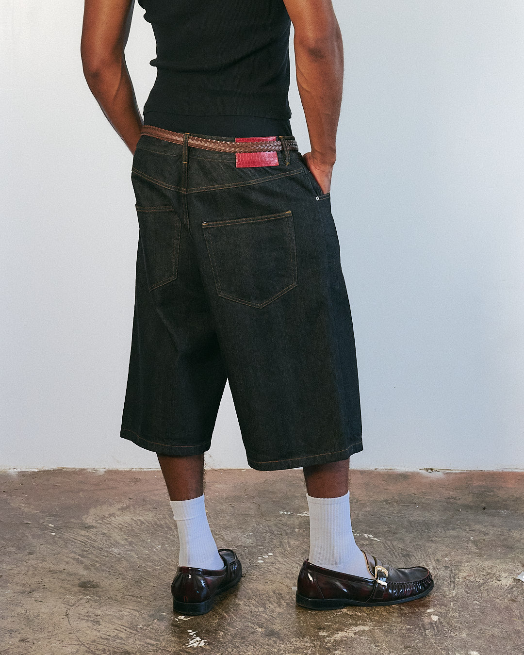 V2 Raw Selvdege Japanese Denim Shorts in Black