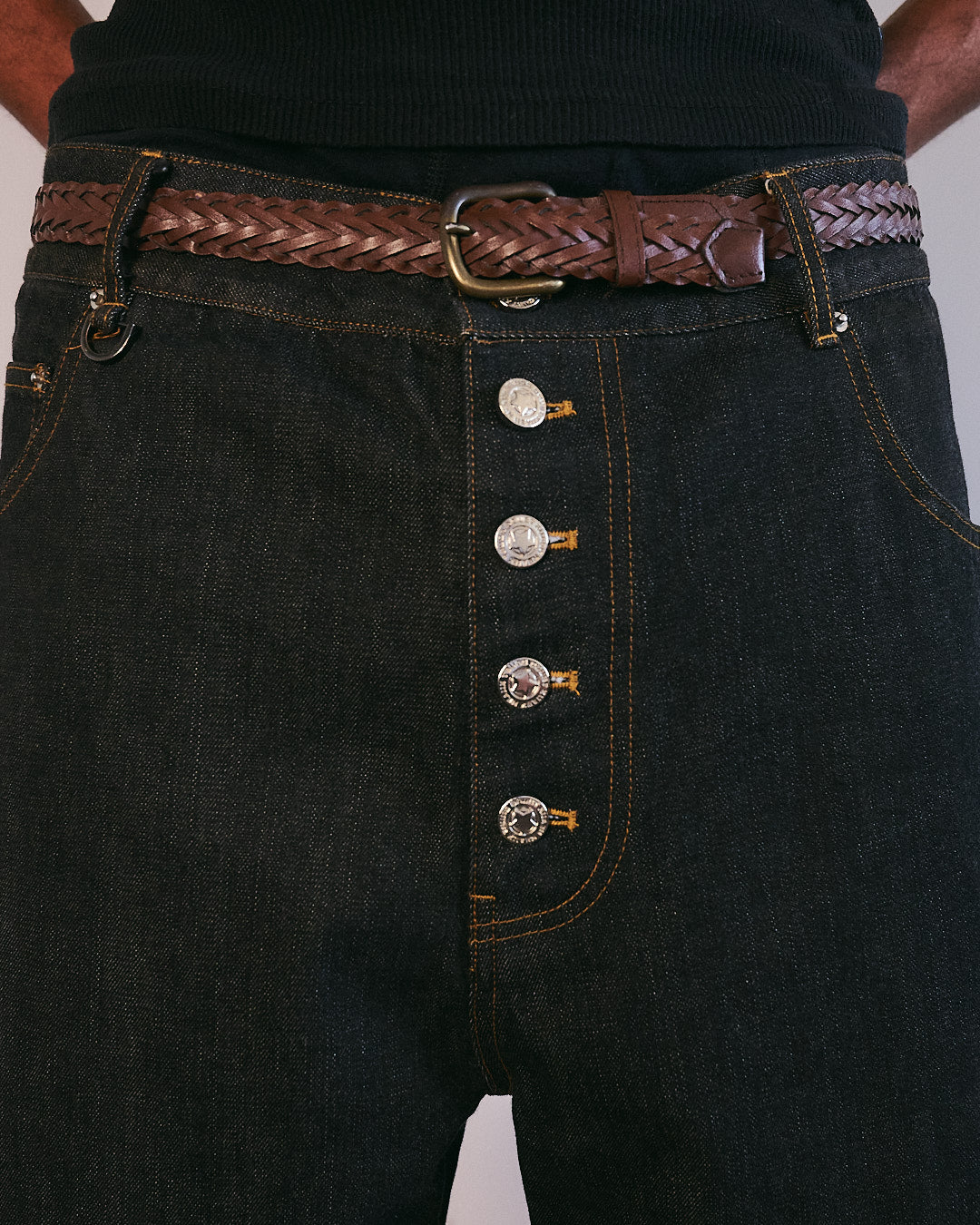 V2 Raw Selvdege Japanese Denim Shorts in Black