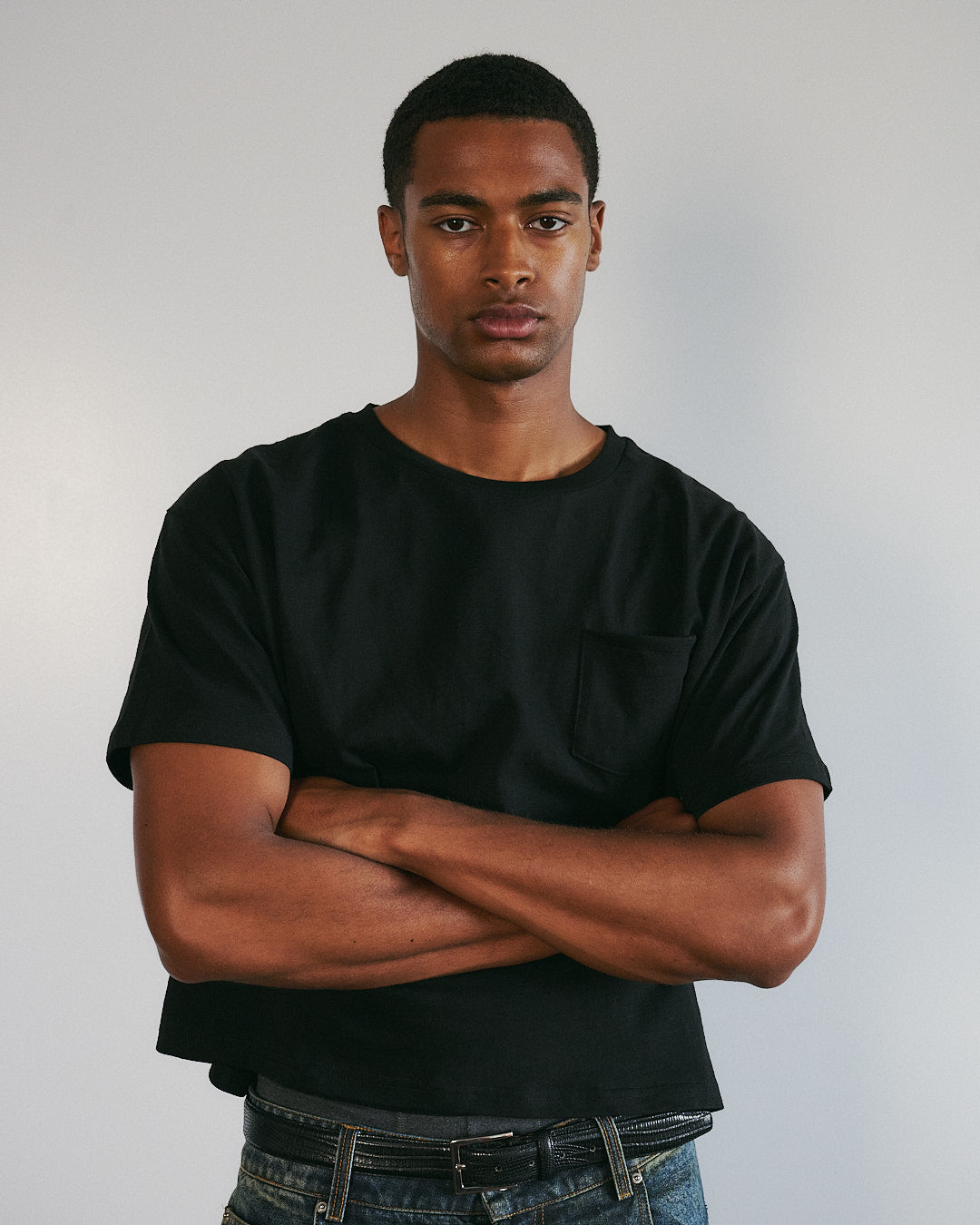 Bamboo "Pocket" Slub Tee Black