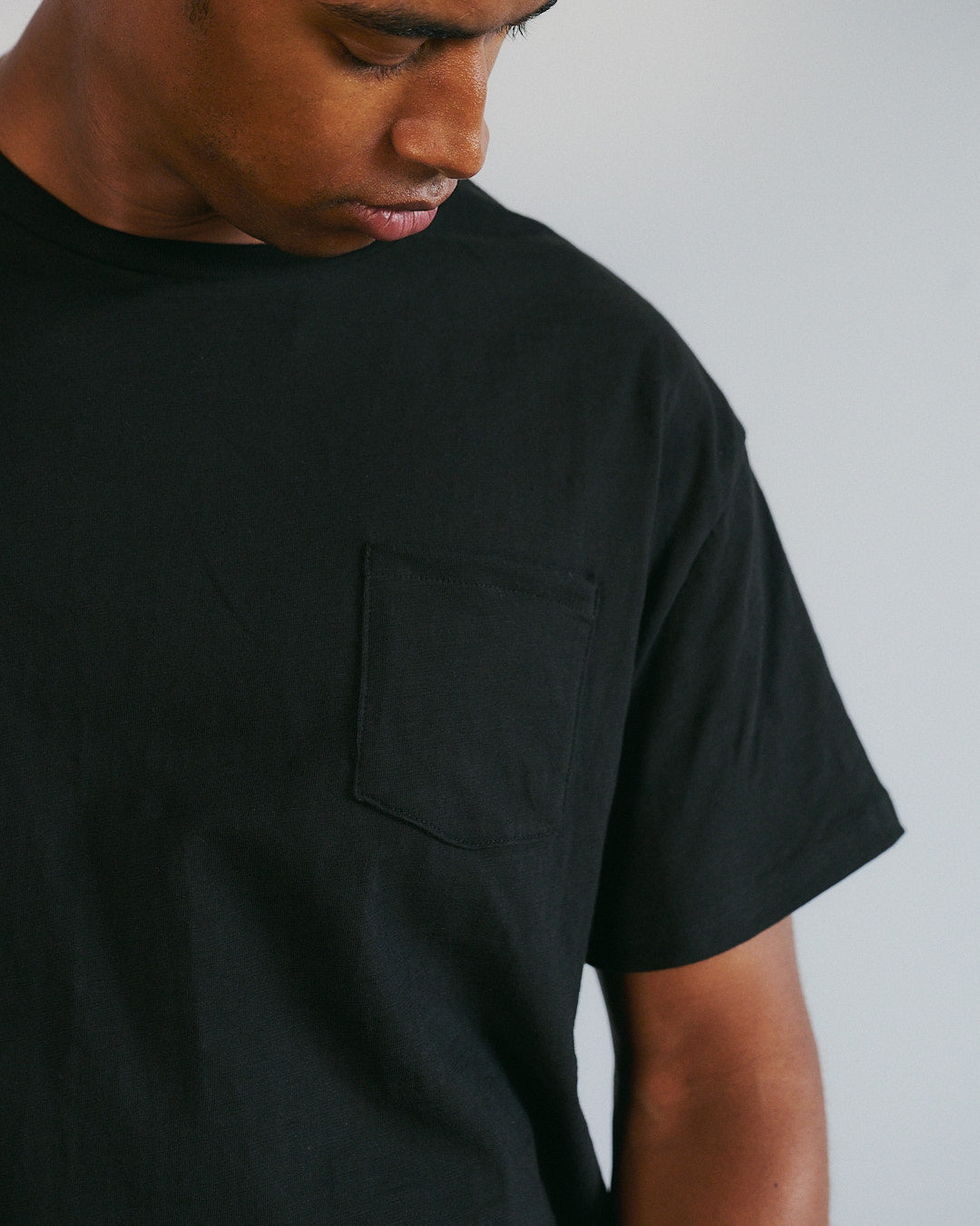 Bamboo "Pocket" Slub Tee Black