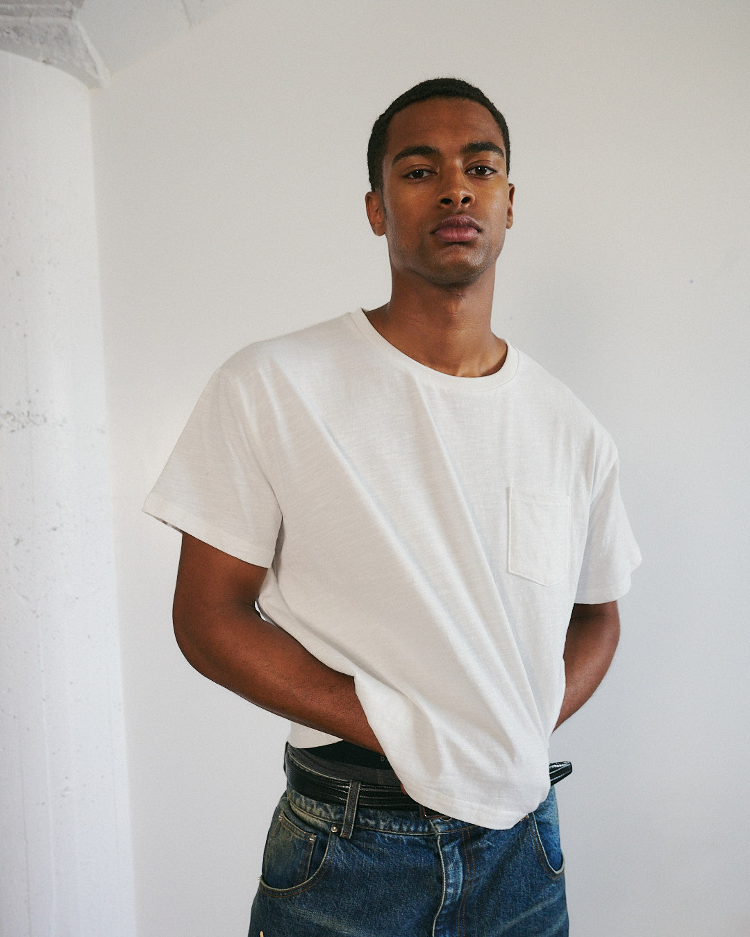 Bamboo "Pocket" Slub Tee White