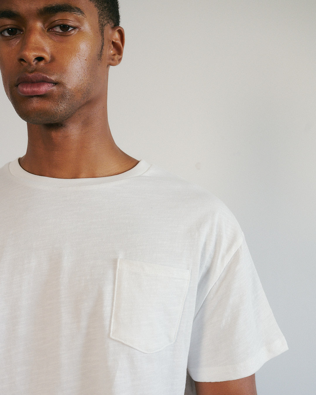 Bamboo "Pocket" Slub Tee White