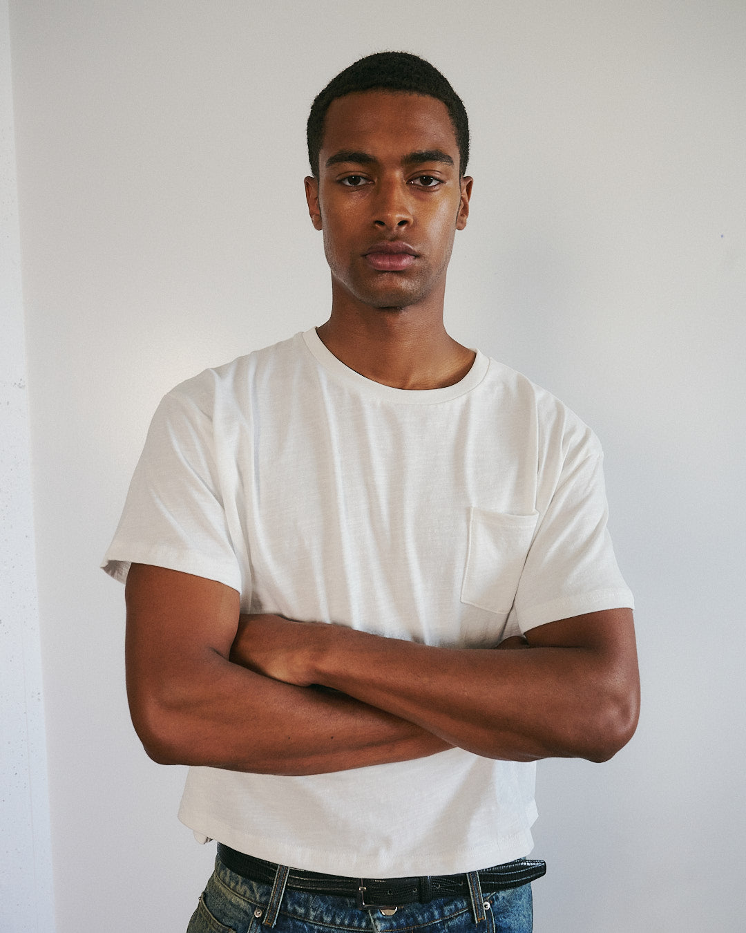 Bamboo "Pocket" Slub Tee White