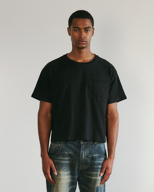 Bamboo "Pocket" Slub Tee Black