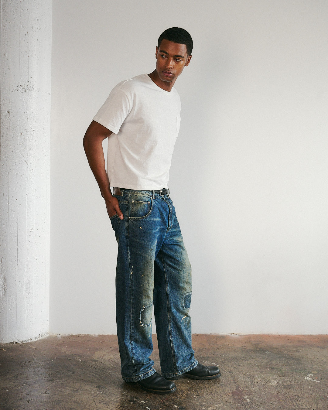 Bamboo "Pocket" Slub Tee White
