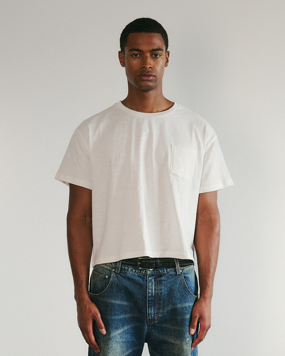 Bamboo "Pocket" Slub Tee White