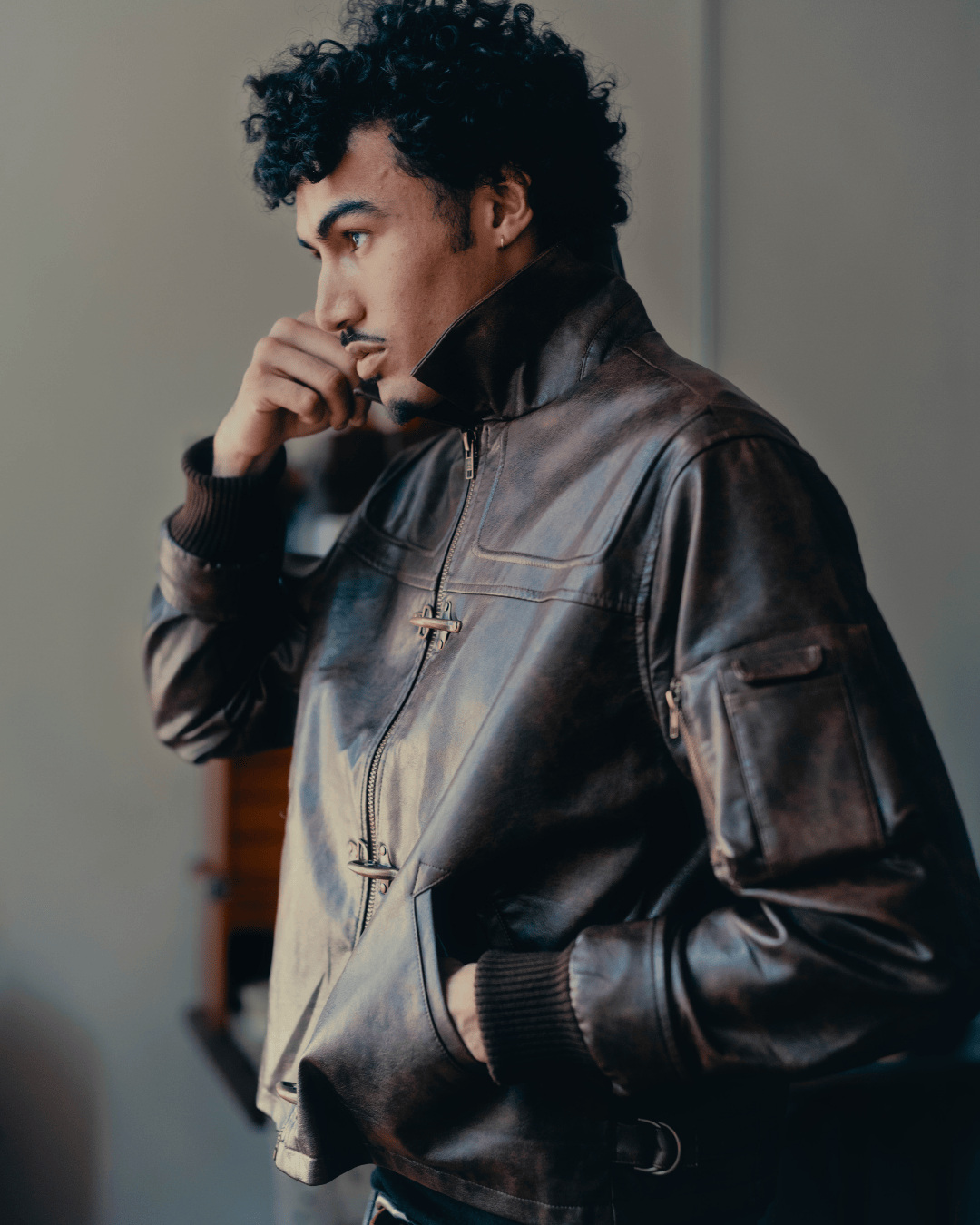 【BROWN】Fireman clasp blouson V1 Brown Fireman Clasp Leather Jacket – Neaux Doubt