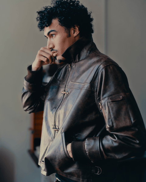 V1 Brown Fireman Clasp Leather Jacket – Neaux Doubt