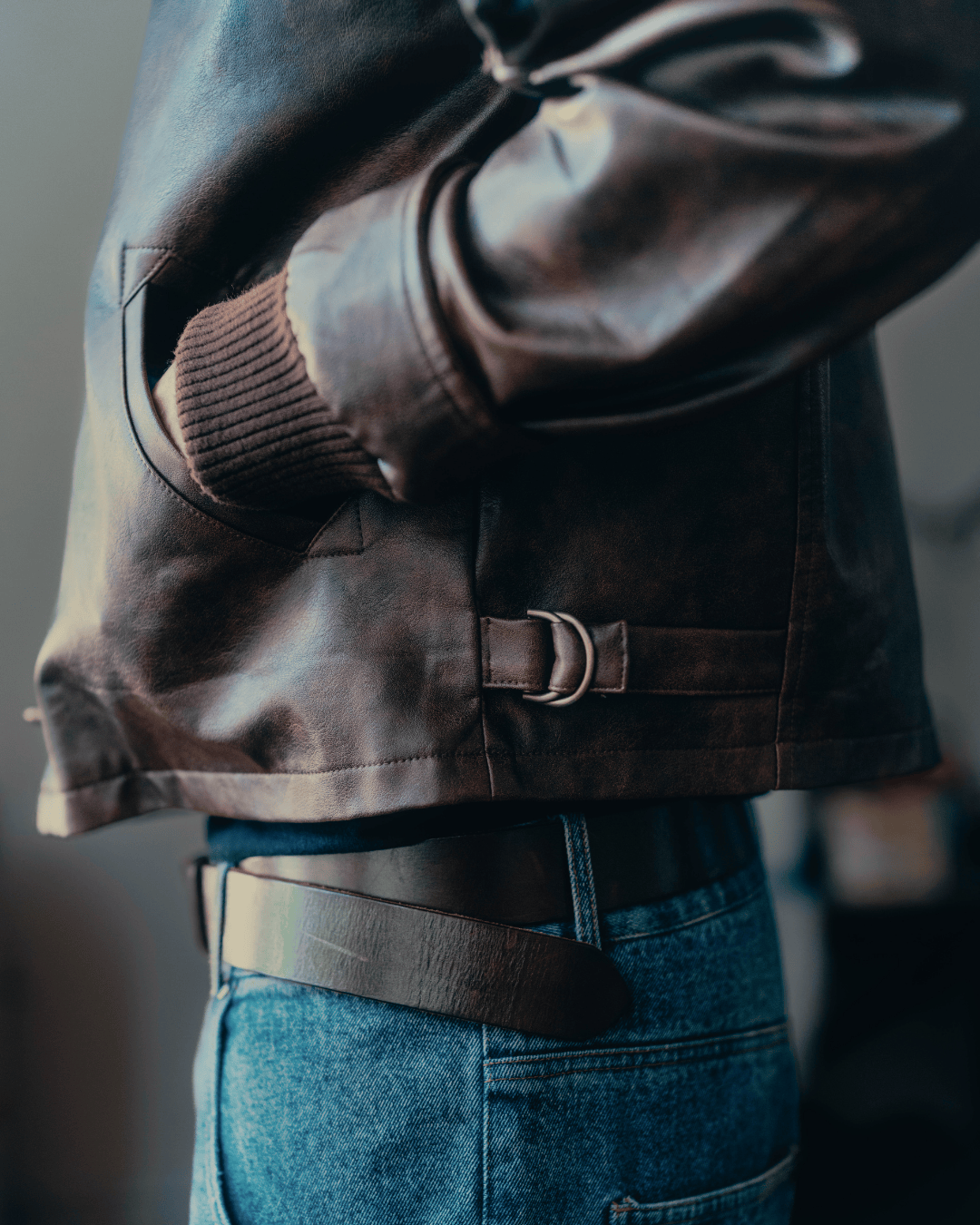 V1 Brown Fireman Clasp Leather Jacket – Neaux Doubt